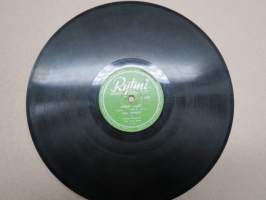 Rytmi R 6184 Jukka Lönnqvist ja Pirteät Pelimannit Amurin Aallot / Kuunari Sellofan -savikiekkoäänilevy / 78 rpm record