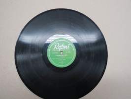 Rytmi R 6204 Veikko Tuomi sekä Rytmi-orkesteri Varjorinteen Kukka / Orvon Kyynel -savikiekkoäänilevy / 78 rpm record