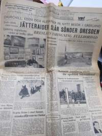 Dagens nyheter 15.2.1945, bl.a artikel 