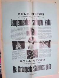Langenneiden sielujen katu (Pola Negri) -elokuvajuliste mykkäfilmiajalta