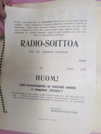Biografiteatteri, Loimaa, 1926, Radio-soittoa Elävienkuvien näytöksen yhteydessä - 8-lamppuinen 