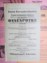 Enso Kuvanäyttämö - Onnenpotku, Aku Korhonen, Ester Toivonen, Toivo Palomurto -elokuvajuliste / movie poster