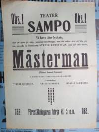 Teater Sampo - Björneborg (Pori) - Mästerman (Samuel Eneman), Viktor Sjöström, Greta Almroth, Harald Schwezen -elokuvajuliste / movie poster