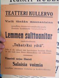 Teatteri Kullervo - Lemmen sulttaanitar / Salaisia voimia -elokuvajuliste / movie poster
