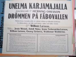 Unelma karjamajalla - Drömmen på fäbovallen, ohjaus William Larsson, Jessi Wessel, Adolf Niska, Jenny Tschernichin-Larsson -elokuvajuliste / movie poster