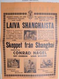 Laiva Shanghaista - Skeppet från Shanghai, Conrad Nagel, Kay Johnson, Louis Wolheim -elokuvajuliste / movie poster