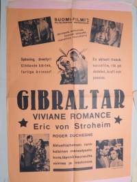 Gibraltar, Viviane Romance, Eric von Stroheim, 1942 -elokuvajuliste / movie poster