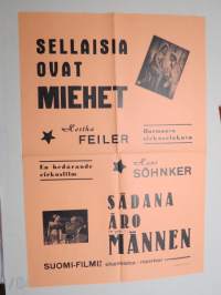 Sellaisia ovat miehet - Sådana äro männen sirkuselokuva, Hertha Feiler, Hans Söhnker,  -elokuvajuliste, 1942 / movie poster
