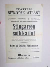 Stingareen seikkailut, Fatty ja Mabel paratiisissa (Elokuvateatteri New-York Atlant) -elokuvajuliste / movie poster