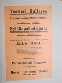 Kyläkapakoitsijatar, Ella Hall (Elokuvateatteri Kullervo, Pori) -elokuvajuliste / movie poster