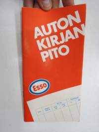 Esso - auton kirjanpito ja  Esso Test huoltoasemaluettelo 1.1.1974