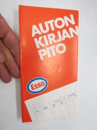 Esso - auton kirjanpito ja  Esso Test huoltoasemaluettelo 1.1.1974