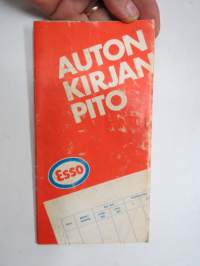 Esso - auton kirjanpito ja  Esso Test huoltoasemaluettelo 1.1.1974