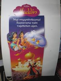 Aladdin - Walt Disney (elokuva / myyntivideo) - mainosständi 2000-luvun alusta, taitettava, 80 x 180 cm