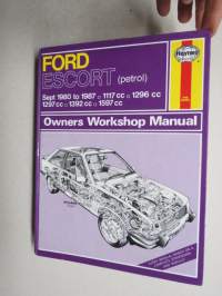 Ford Escort (petrol) sept 1980 to 1987 1117cc, 1296 cc, 1297 cc, 1392 cc, 1597 cc Haynes Owner´s Workshop Manual korjausohjekirja englanniksi