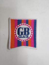 GB Glace jäätelö, kangasmerkki, brodeerattu