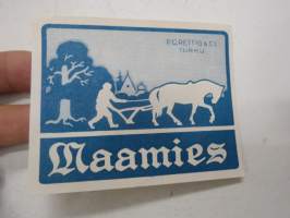 Maamies - P.C. Rettig & Co, Turku -tupakka-rasian etiketti