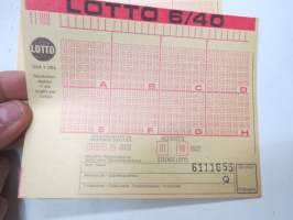Lotto 6/40 - lottokuponki nr 6111655Q -lottery coupon