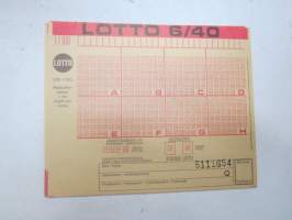 Lotto 6/40 - lottokuponki nr 6111654Q -lottery coupon