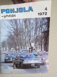 Pohjola-Yhtiöt  1972 nr 4 asiakaslehti, kansikuva Plymouth GTD-89, 50 vuotta autovakuutustoimintaa,  Vanhat autot - hauska harraste, Korvattuja vahinkoja, ym.