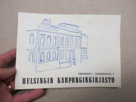 Helsingin kaupunginkirjasto - Pääkirjasto - Rikhardinkatu 3 -esite / opaskirjanen, kuvittanut Elina Närhi
