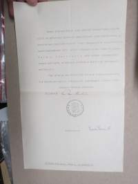 Kouluhallitus 31.12.1930 -asiakirja, allekirjoitus Oskari Mantere & Einar Fieandt