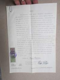 Lääkintöhallitus, 27.8.1957 -asiakirja, allekirjoitus Niilo Pesonen