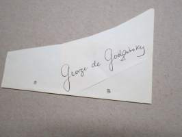Georg de Godzinsky -nimikirjoitus / signature - autograph