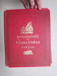 Korrresponds-Portfölj för G. Lipman & Geffcken i Hamburg -Hampurilaisen kauppahuoneen lähettämä kirjeenvaihtokansio / säilytyskansio suomalaiselle kauppakumppanille