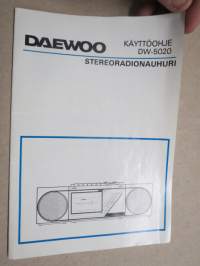 Daewoo stereokasettiradio - stereokassettradio DW-5020 Bruksanvisning -käyttöohjekirja ruotsiksi, sisältää piirikaavion