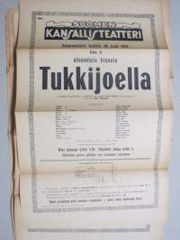 Suomen Kansallisteatteri - Tukkijoella näytelmä, kirjoittanut Teuvo Pekkala, 10.4.1921 -juliste / poster