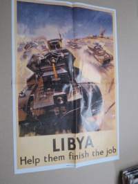 Auttakaa Libyaa 1942 - Sodan lehdet dokumentti 30 -juliste + lehti / lehdet, uustuotantoa / poster, reprint