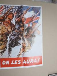 Ranskalainen propaganda 1944 - Sodan lehdet dokumentti 42 -juliste + lehti / lehdet, uustuotantoa / poster, reprint