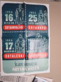 Holger Erkelenzin kansanapu 1947 - Sodan lehdet dokumentti 52 -juliste + lehti / lehdet, uustuotantoa / poster, reprint