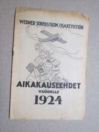 Werner Söderström Osakeyhtiön Aikakauslehdet vuodelle 1924 -myyntiesite / brochure