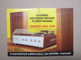 Concert Hall 3501 stereolaitteisto -myyntiesite / sales brochure