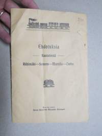 Ehdotuksia Rautatiestä Riihimäki-Somero-Marttila-Turku v. 1907 -suggestions to a railway line