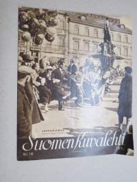 Suomen Kuvalehti 1933 nr 18, kansikuva Vappuriemua, Kun ensimmäinen suomenkielinen väitöskirja esitettiin yliopistossa, Ulkomailta, Nykyajan aatelia, ym.