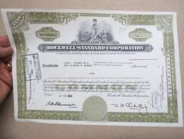 Rockwell-Standard Corporation, 1964 -10 shares -osakekirja / share certificate