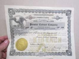 Premier Cabinet Company, 12 shares, nr 254, 1917 -share certificate / osakekirja