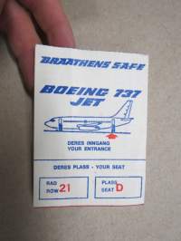 Braathens Boeing 737 -seating ticket / paikkalappu
