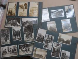Partiolaisia - partiotyttöjä noin 1929 -valokuvia albumilehdillä noin 30 kpl / photographs, girl scouts