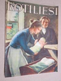 Kotiliesi 1934 nr 1, kansikuva Rudolf Koivu, Uudenvuoden rukous, Taideteollisuusnäyttelyn huonekaluja, Elämä ja syntyminen, Tänä talvena hiihdetään, Jouluvieras, ym.