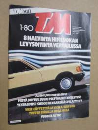 Tekniikan Maailma 1980 nr 1, Autoilijan energiasivut, Ylinopeuksien kurittaja, Unelmia Italiasta, Näin ostat käytetyn auton, Stereoääni kotielokuviin, ym.