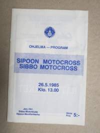 Sipoon Motocross - Sibbo Motocross 26.5.1985 -käsiohjelma / program