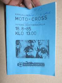 Kansallinen Moto-cross, Yyteri Moottorirata, 18.8.1985 -käsiohjelma / program