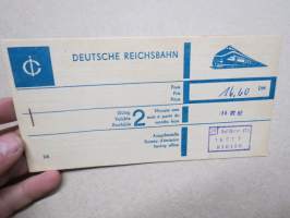 Deutsche Reichsbahn rautatielippu / junalippu 1982 / railway ticket