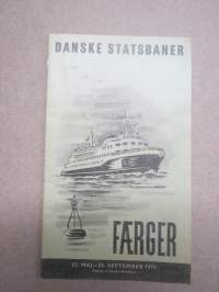 Danske Statsbaner - Färger 1971 - aikataulut, Tanskan  rautateitten lautta-aikataulut
