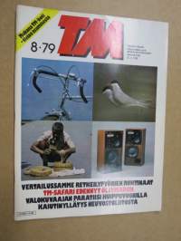 Tekniikan Maailma 1979 nr 8, Romuja, raatoja ja rihkamaa, Päijänne-pelit, Aikamoinen colttonen, Lauta vai lankku?, Erilaisia vaunuja erilaisille perheille, ym.