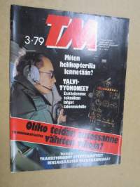 Tekniikan Maailma 1979 nr 3, Miten helikopterilla lennetään?, Talvi-työkoneet, Miksi haluamme tehdä autoja Amerikassa?, Iso Mustangi, Uusi sydän arkiautoon, ym.